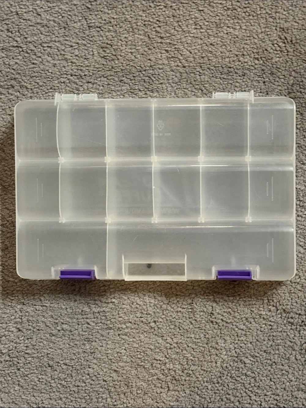 Dream Duffle Clear Plastic Storage Organizer Box with Purple Latches!